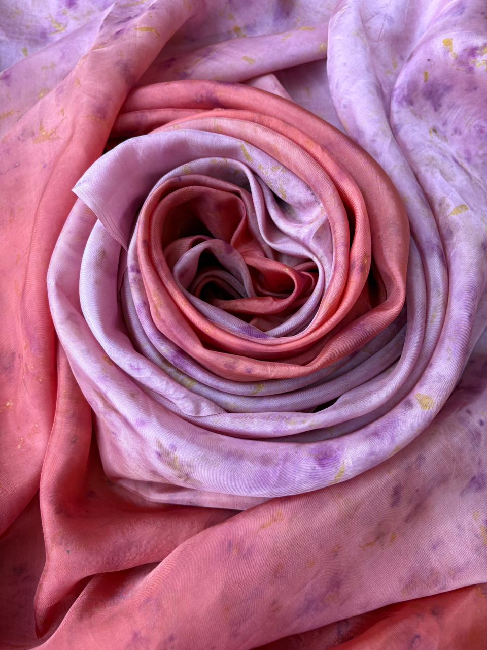 Lilac & Orange Silk Saree - Image 2