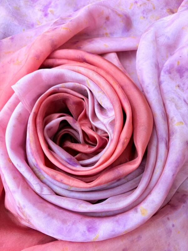 Lilac & Orange Silk Saree
