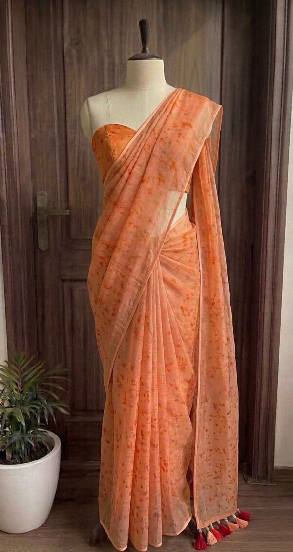 Orange Organza Saree